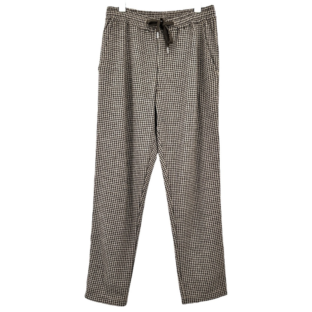 Todd Snyder Wool Houndstooth Pant - Gray Brown Cotton Wool Double Knit Pants
